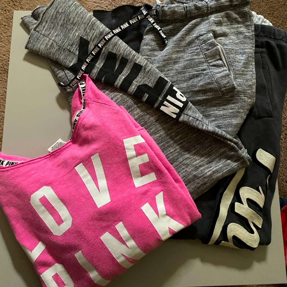 🌸 3 PC Bundle VS Pink slouchy sweatshirt/sweats🌸